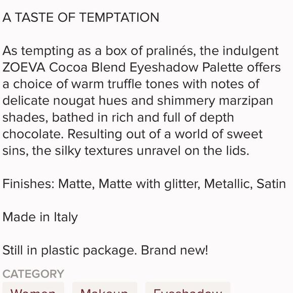 🌻Zoeva Cocoa Blend Eyeshadow Palette New FullSz - Picture 4 of 4